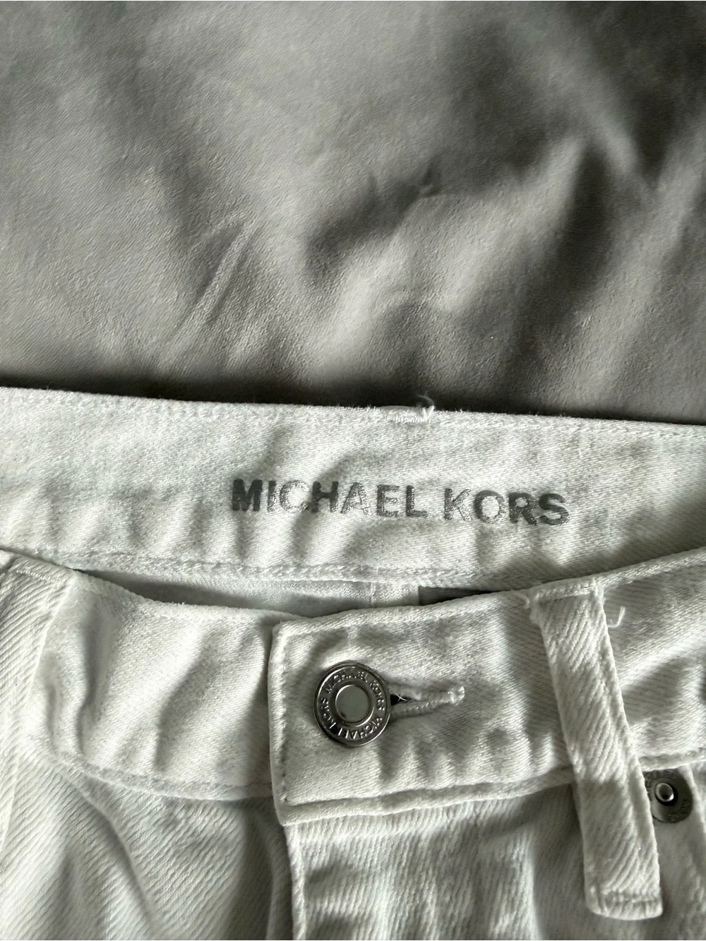 Michael Kors White Distressed Baggy Jeans 27